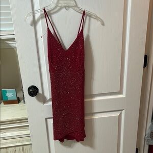 Source Unknown Red Sequin Mini Dress